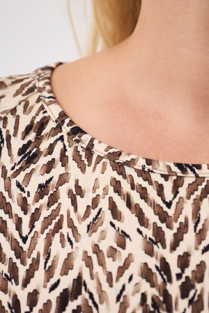 Блузка Незнакомка 03.4133.2277.90 вискоза ((62) 164-124-132, беж-коричневый)