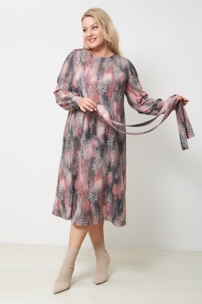 Платье Незнакомка 00.8482.2804 трикотаж-ангора ((44) 164-88-96, серо-розовый)