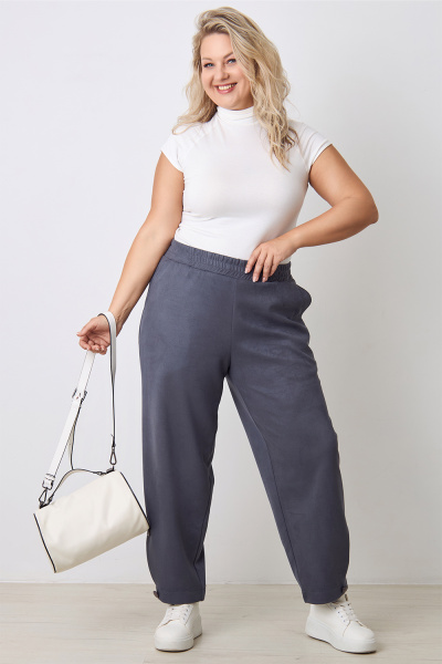 Брюки Незнакомка 05.8487.2828 трикотаж замша ((46) 164-92-100, серый)