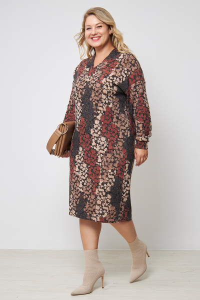 Платье Незнакомка 00.8482.2653 трикотаж-ангора ((52) 164-104-112, корич-терракот)