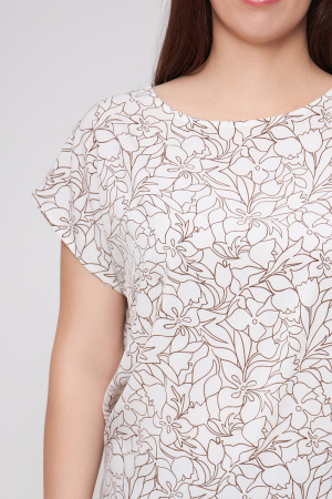 Блузка Незнакомка 03.9459.2154 ткань блузочная ((62) 164-124-132, бело-коричневый)