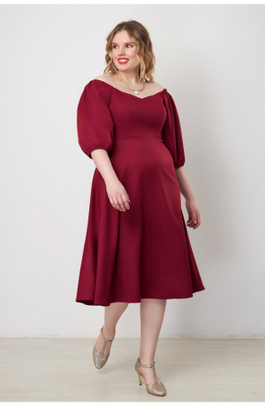 Платье Незнакомка 00.9280.2745 ткань костюмная ((44) 164-88-96, бордовый)