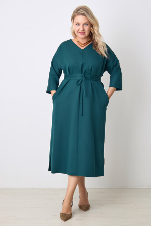Платье Незнакомка 00.9280.2848 ткань костюмная ((56) 164-112-120, темно-зеленый)