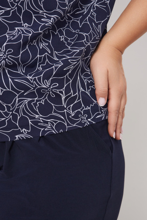 Блузка Незнакомка 03.9459.2154 ткань блузочная ((44) 164-88-96, сине-белый)