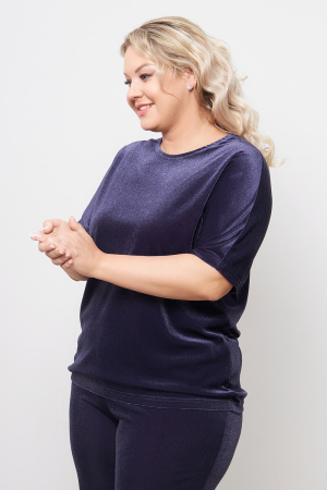 Джемпер Незнакомка 03.8491.2591 бархат ((44) 164-88-96, фиолетово-синий)