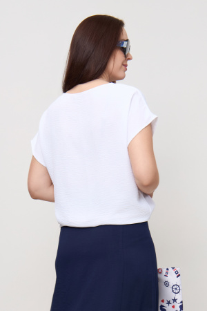 Блузка Незнакомка 03.9497.2154 ткань жатка ((64) 164-128-136, белый)