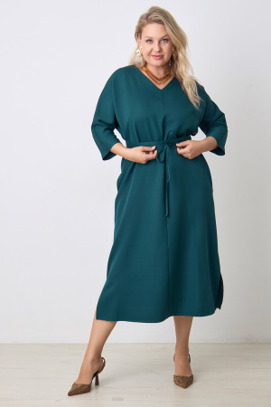 Платье Незнакомка 00.9280.2848 ткань костюмная ((56) 164-112-120, темно-зеленый)