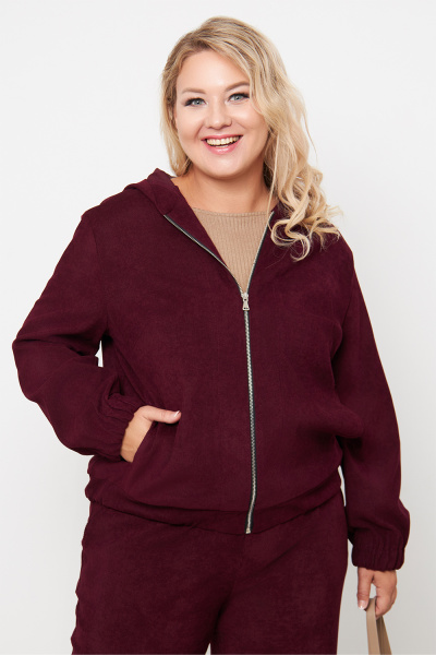 Жакет женский Незнакомка 10.9506.2818 вельвет ((46) 164-92-100, винный)