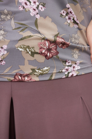 Блузка Незнакомка 03.2160.2154  масло ((44) 164-88-96, цветы на сером)