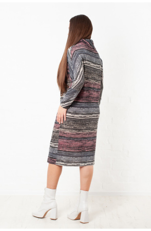 Платье Незнакомка 00.8466.2128 трикотаж ангора ((56) 164-112-120, серо-розовый)