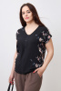 Блузка Незнакомка 01.9467.2779 штапель "купон-цветы ((50) 164-100-108, черный)