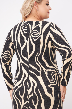 Платье Незнакомка 00.8482.2464 трикотаж-ангора ((44) 164-88-96, розы на черном)