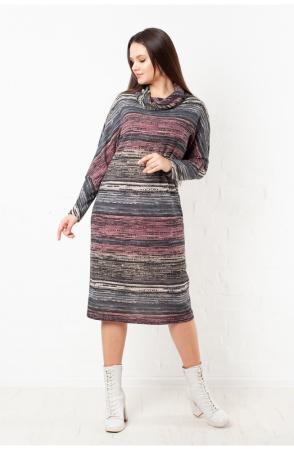 Платье Незнакомка 00.8466.2128 трикотаж ангора ((56) 164-112-120, серо-розовый)