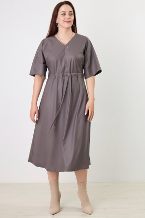 Платье Незнакомка 00.8485.2903 кожа стрейч ((44) 164-88-96, серо-бежевый)