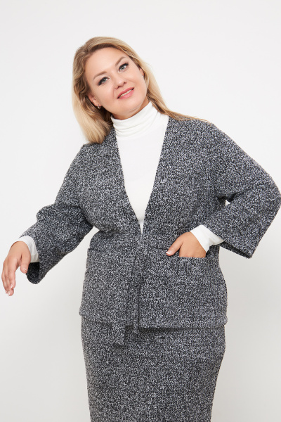 Жакет женский Незнакомка 10.8452.669 трикотаж"букле" ((44) 164-88-96, черно-белый)