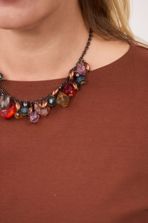 Блузка Незнакомка 03.4142.2032 вискоза фырча ((62) 164-124-132, коричневый)