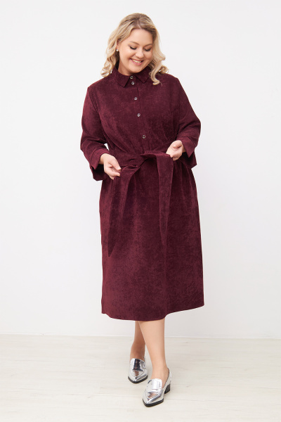 Платье Незнакомка 00.9508.2878 вельвет ((58) 164-116-124, бордовый)