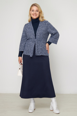 Жакет женский Незнакомка 10.8452.669 трикотаж"букле" ((56) 164-112-120, сине-белый)