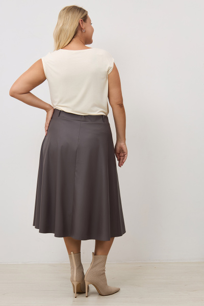 Юбка Незнакомка 04.8485.1748 кожа стрейч ((44) 164-88-96, серо-бежевый)