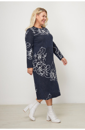 Платье Незнакомка 00.8482.2823 трикотаж-ангора ((54) 164-108-116, сине-белый)