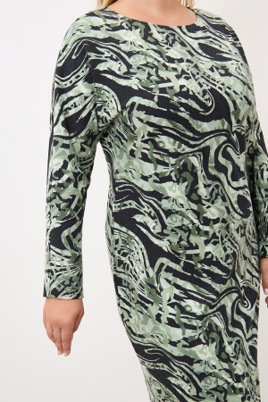 Платье Незнакомка 00.4142.2036.97 вискоза фырча ((46) 164-92-100, черно-зеленый)